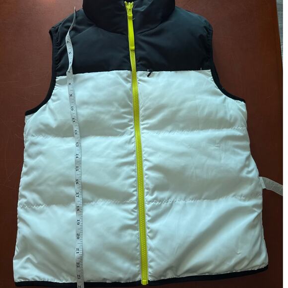 Kristen Reversible Puffer Vest S Black White Yellow Zip Travel Layer RN134638 - Picture 8 of 8